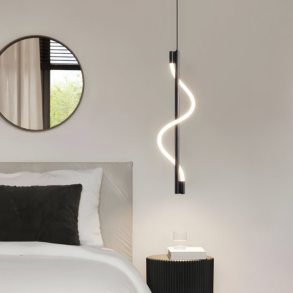 Modern Dimmable White LED Spiral Rope Pendant Light for Home Decor