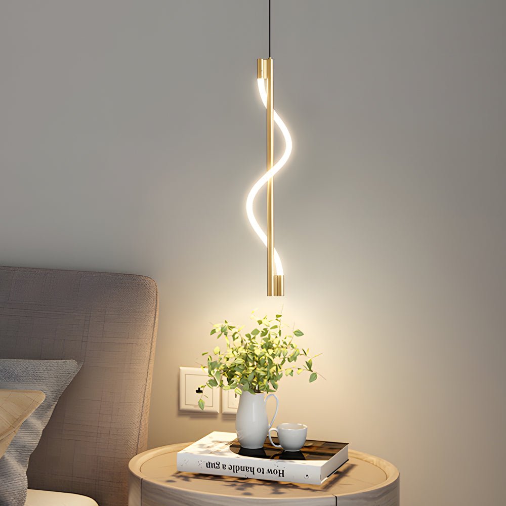 Modern Dimmable White LED Spiral Rope Pendant Light for Home Decor