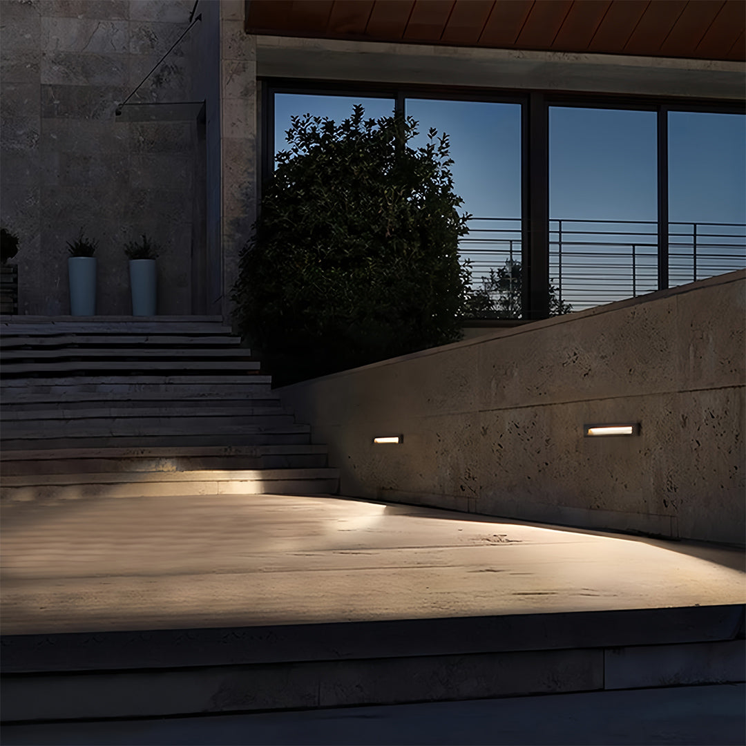 Modern Minimalist Embedded LED Step Lights for Outdoor Stairs – Black Finish
