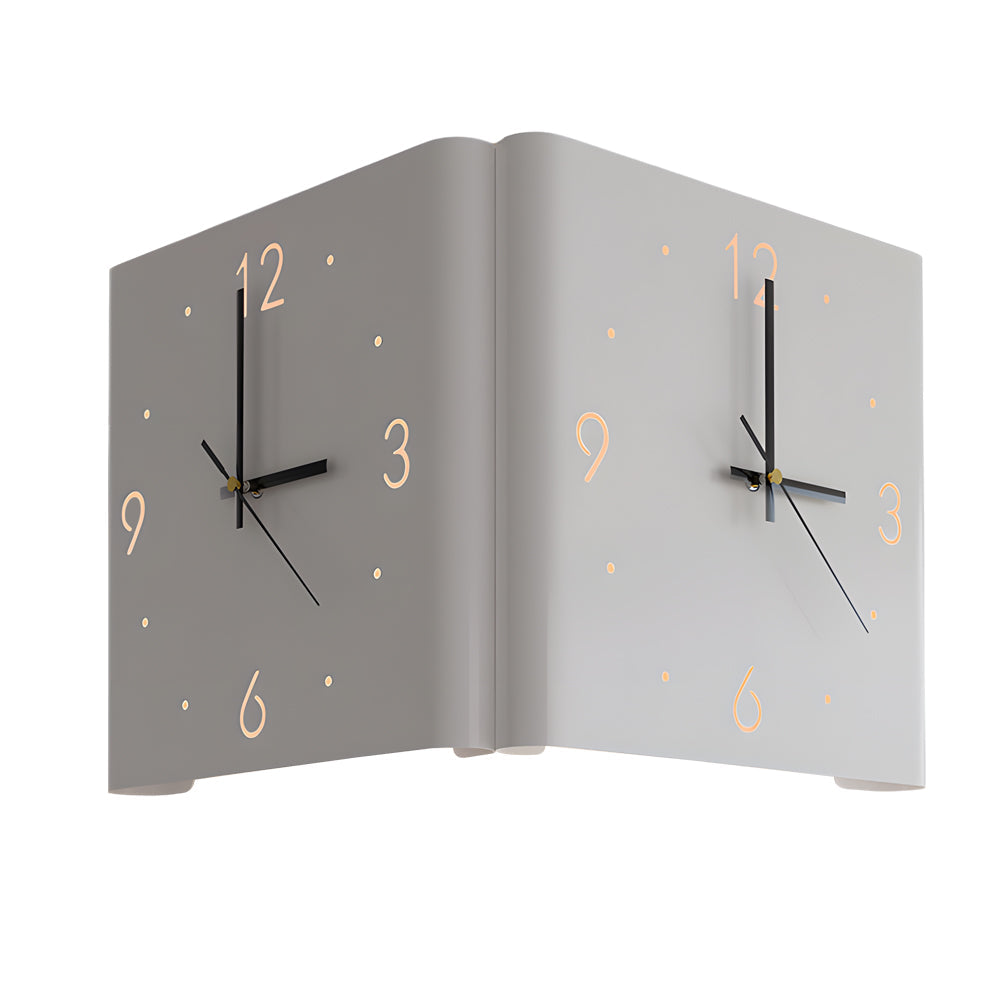 Modern Backlit Square Metal Wall Clock Lamp for Home Office Decor