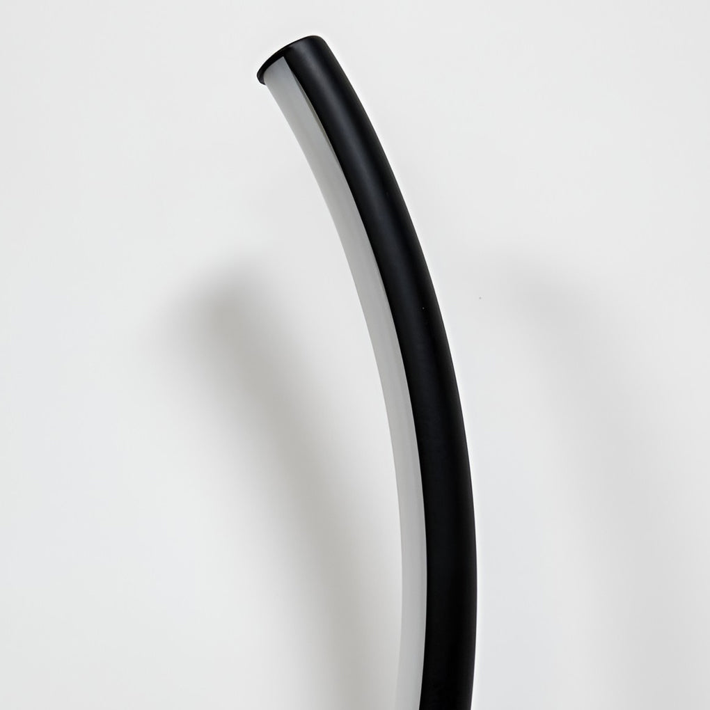 Contemporary S-Shaped LED Wall Sconce in Black Metal for Hallway Accent