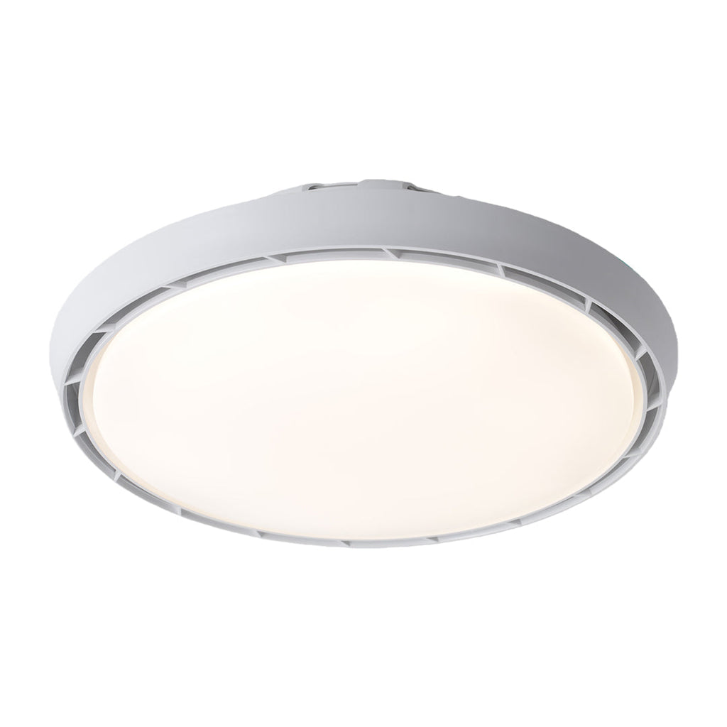 Dimmable Round LED Ceiling Fan Light - Modern White Leafless Design for Living Room