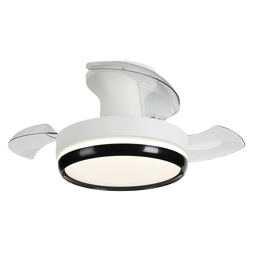 Modern Minimalist White LED Ceiling Fan Light with Remote for Home