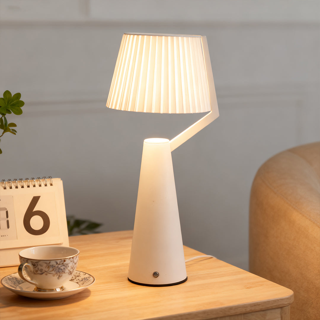 Minimalist Scandinavian Wood Table Lamp for Nightstand or Living Room