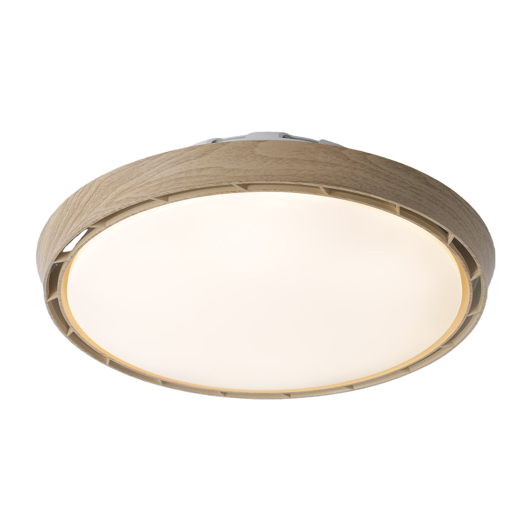 Dimmable Round LED Ceiling Fan Light - Modern White Leafless Design for Living Room
