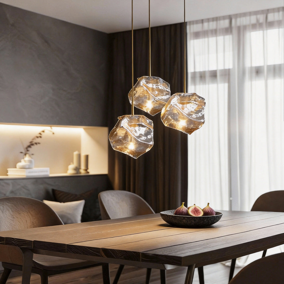 Minimalist Gray Molten Rock Pendant Light for Modern Living Spaces
