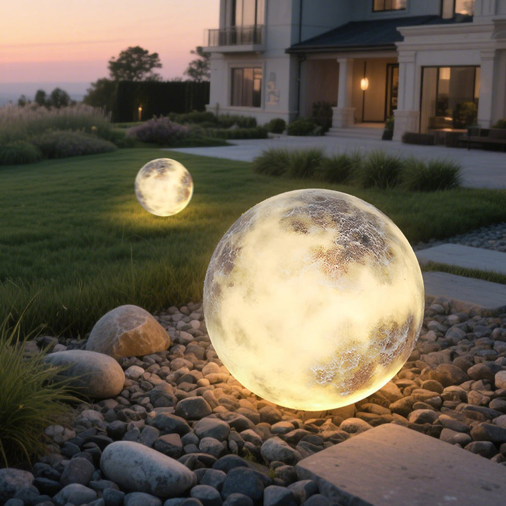 Modern Waterproof Outdoor LED Lawn Light in Sleek Moon White Finish