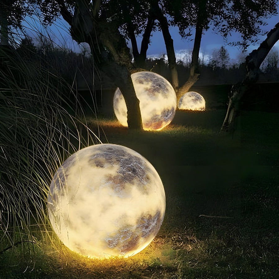 Modern Waterproof Outdoor LED Lawn Light in Sleek Moon White Finish