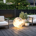 Modern Waterproof Outdoor LED Lawn Light in Sleek Moon White Finish