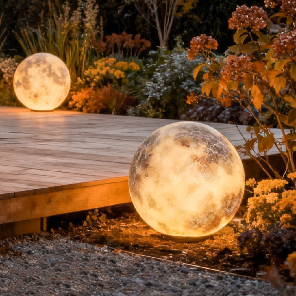 Modern Waterproof Outdoor LED Lawn Light in Sleek Moon White Finish
