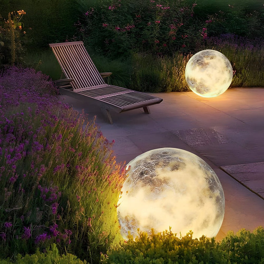 Modern Waterproof Outdoor LED Lawn Light in Sleek Moon White Finish