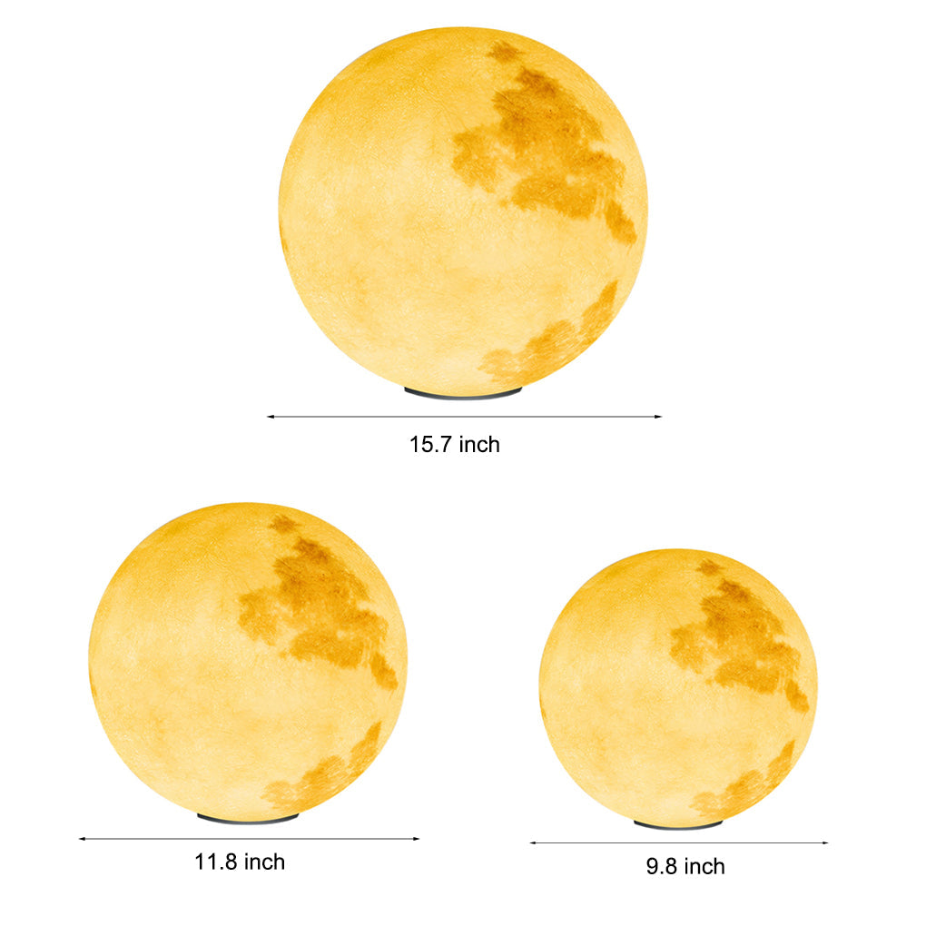 Modern Waterproof LED Moon Pillar Resin Lamp for Outdoor Garden Decor