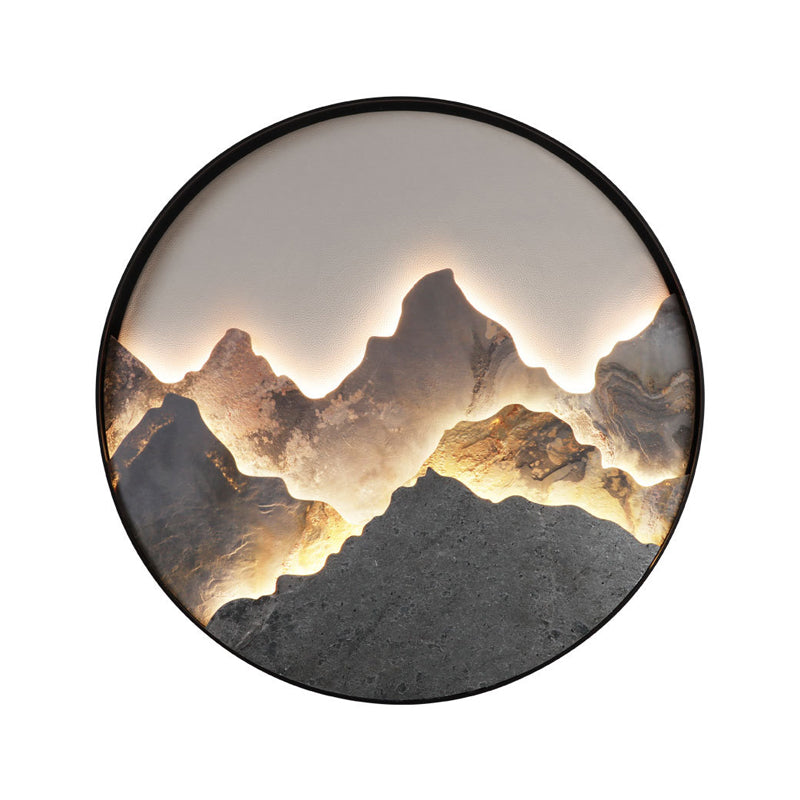 Natural Mountain Landscape LED Wall Light Fixture for Rustic Decor