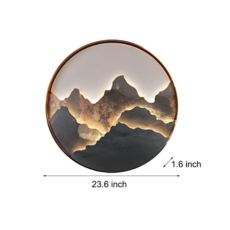 Natural Mountain Landscape LED Wall Light Fixture for Rustic Decor