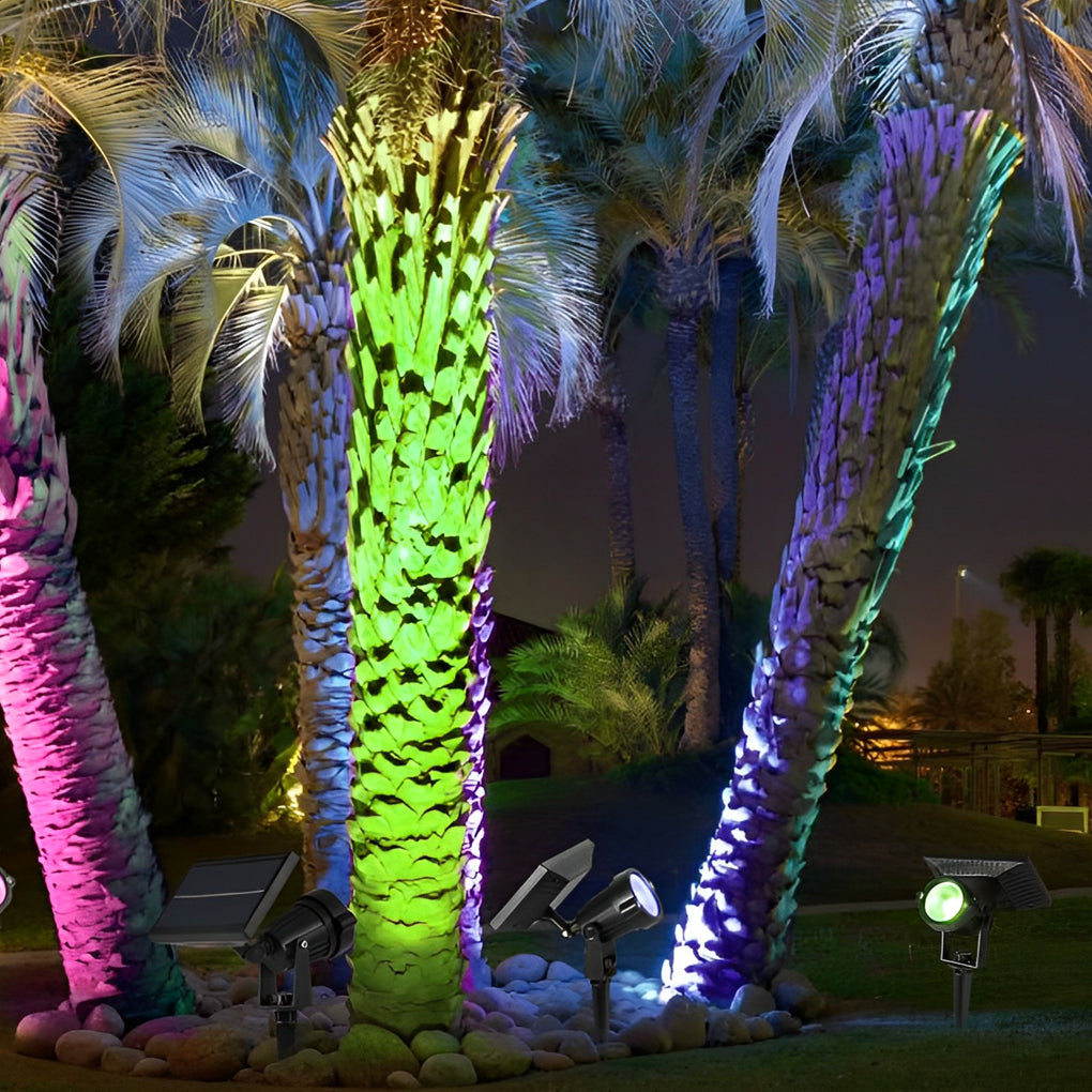 Adjustable Waterproof RGB LED Ground Spike Spotlights for Gardens & Trees