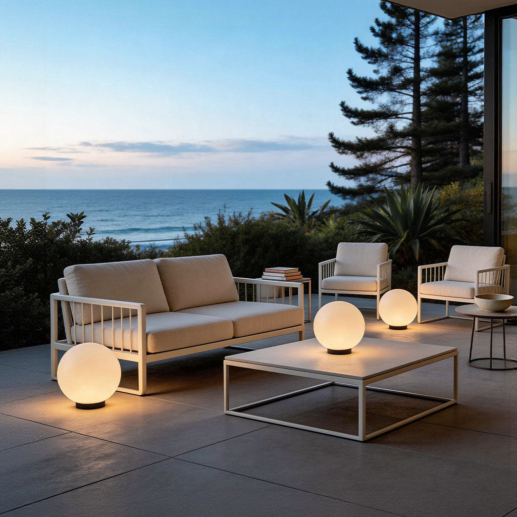 Waterproof Modern Acrylic Moon-Shaped Round Landscape Light Fixture
