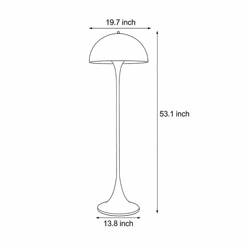 Modern White Mushroom Dome Floor Lamp with 3-Color Dimming for Living Room