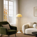 Modern White Mushroom Dome Floor Lamp with 3-Color Dimming for Living Room