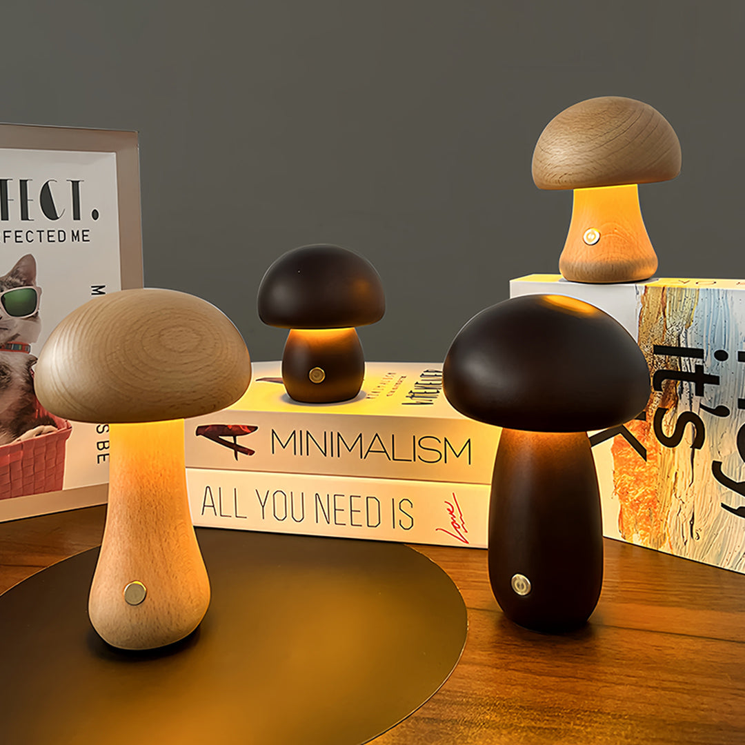 Elegant White Mushroom LED Table Lamp for Bedroom or Living Room Decor