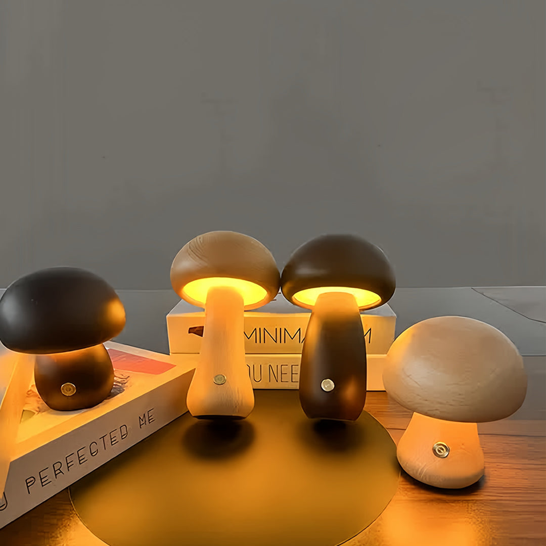 Elegant White Mushroom LED Table Lamp for Bedroom or Living Room Decor