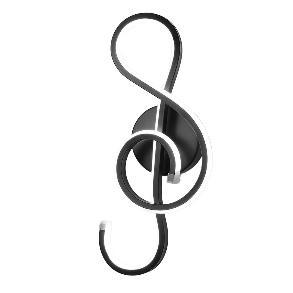 Modern LED Musical Note Wall Light in White for Music Room Decor