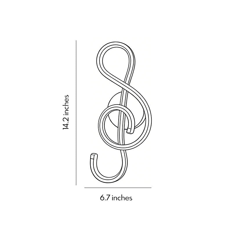 Modern LED Musical Note Wall Light in White for Music Room Decor