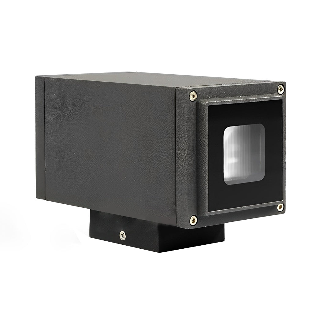 Sleek Black LED Up-Down Wall Sconce for Outdoor Building Illumination