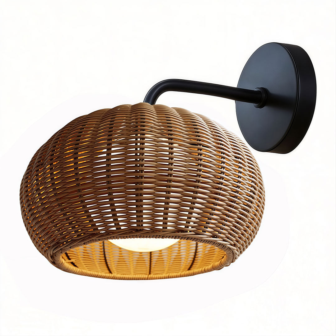 Modern Waterproof Rattan Pendant Light Fixture for Outdoor Spaces