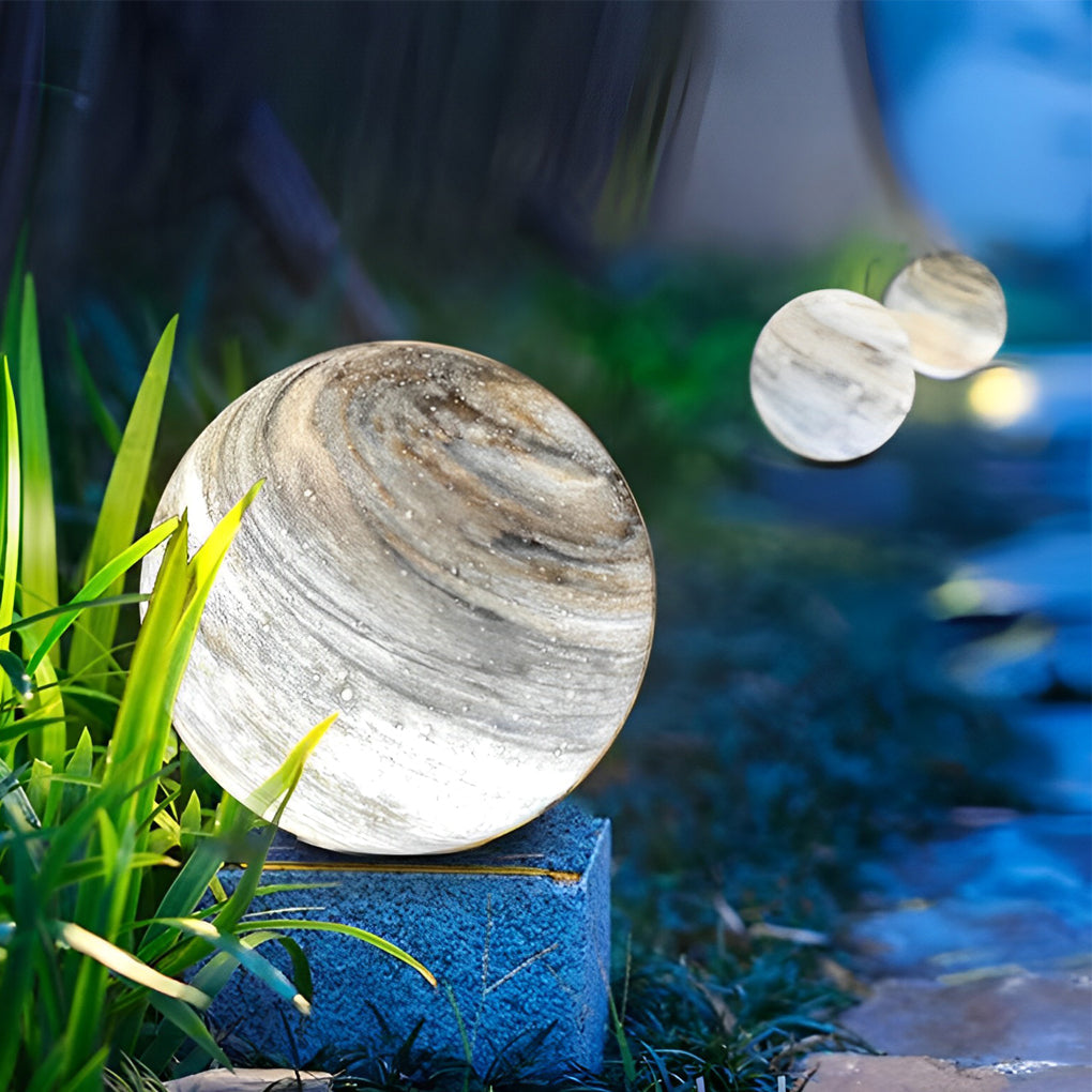 Contemporary White Globe Pillar Light Fixture for Outdoor Fencing