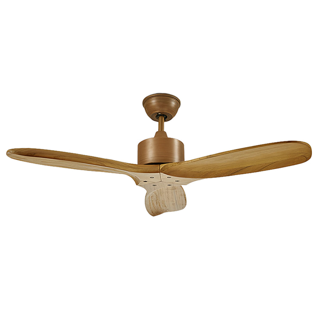 Modern Wood 3-Blade Ceiling Fan with Light for Living Room and Bedroom