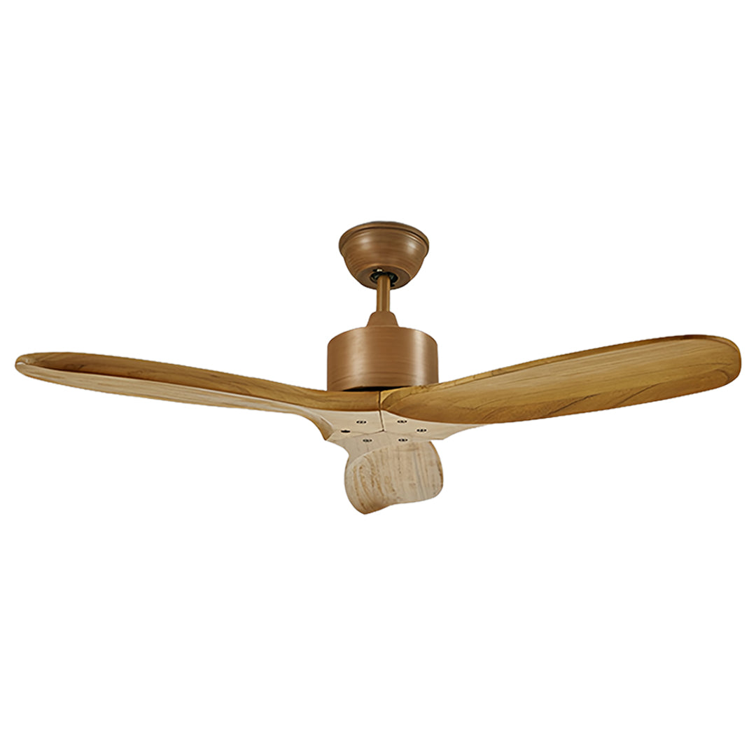 Modern Wood 3-Blade Ceiling Fan with Light for Living Room and Bedroom
