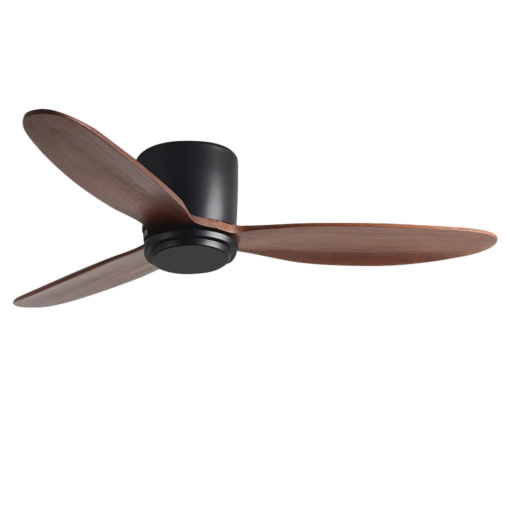 Rustic Oak Wood LED Ceiling Fan with Light for Living Room & Bedroom