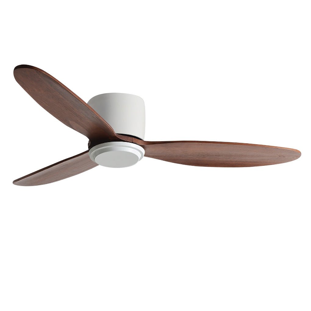 Rustic Oak Wood LED Ceiling Fan with Light for Living Room & Bedroom