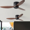 Rustic Natural Wood LED Ceiling Fan with Light for Living Room Bedroom
