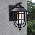 Rustic Nautical Wrought Iron Glass Outdoor Wall Sconce for Patios
