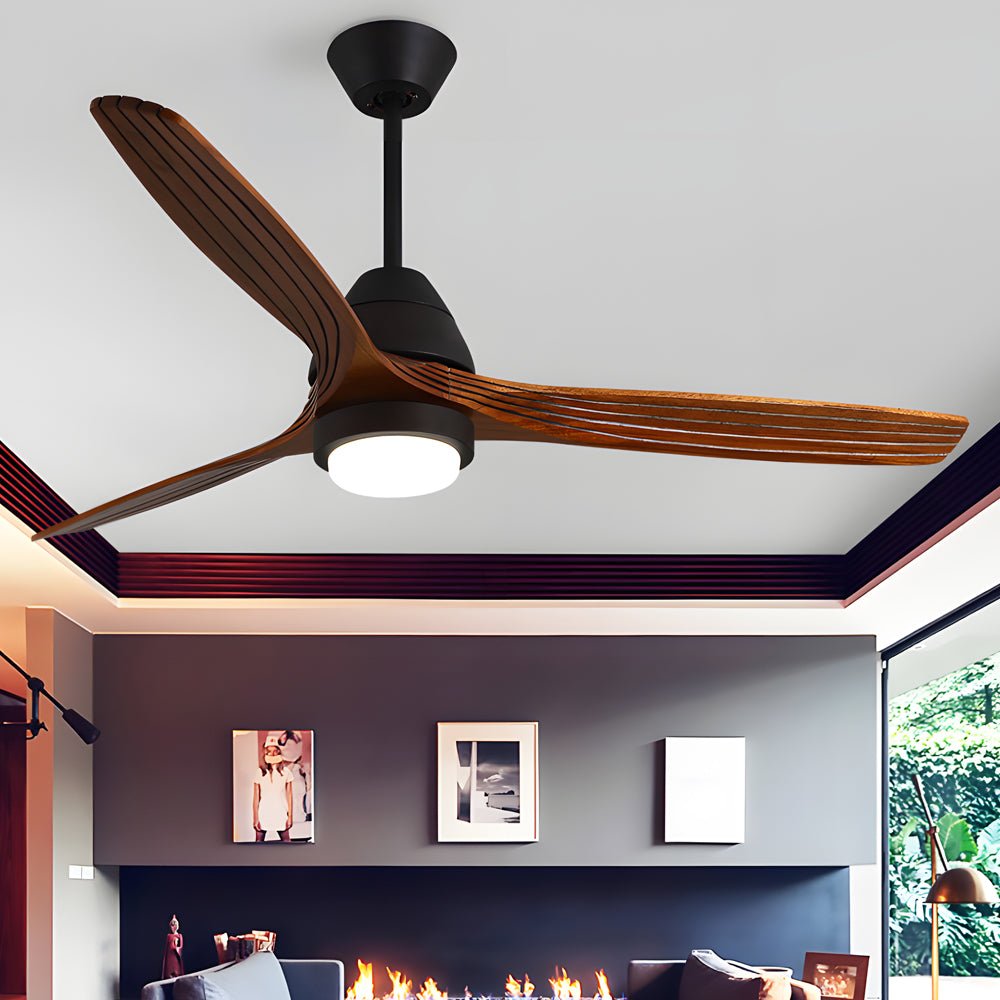 Open-Box 52'' Rustic Wooden Ceiling Fan with Remote for Living Rooms