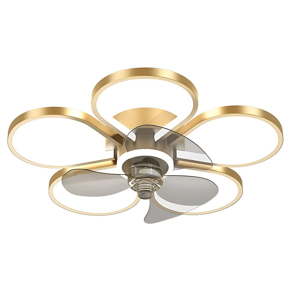 Nordic Floral LED Flush Mount Ceiling Fan Light for Living Room Bedroom