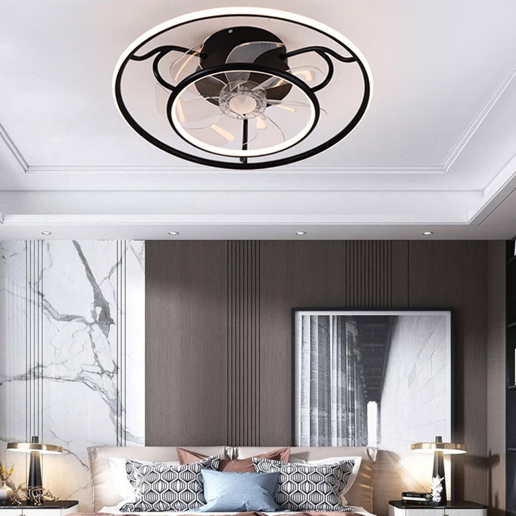 Modern Nordic Adjustable Ceiling Fan Light in White for Living Room & Bedroom