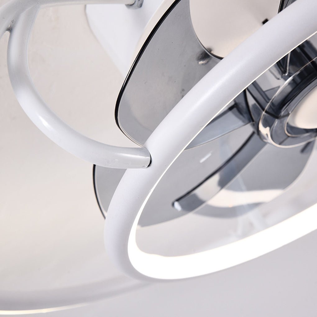 Modern Nordic Adjustable Ceiling Fan Light in White for Living Room & Bedroom