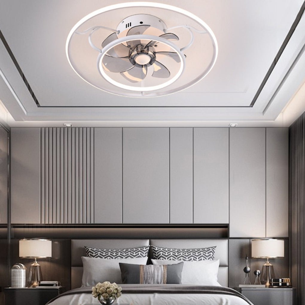 Modern Nordic Adjustable Ceiling Fan Light in White for Living Room & Bedroom