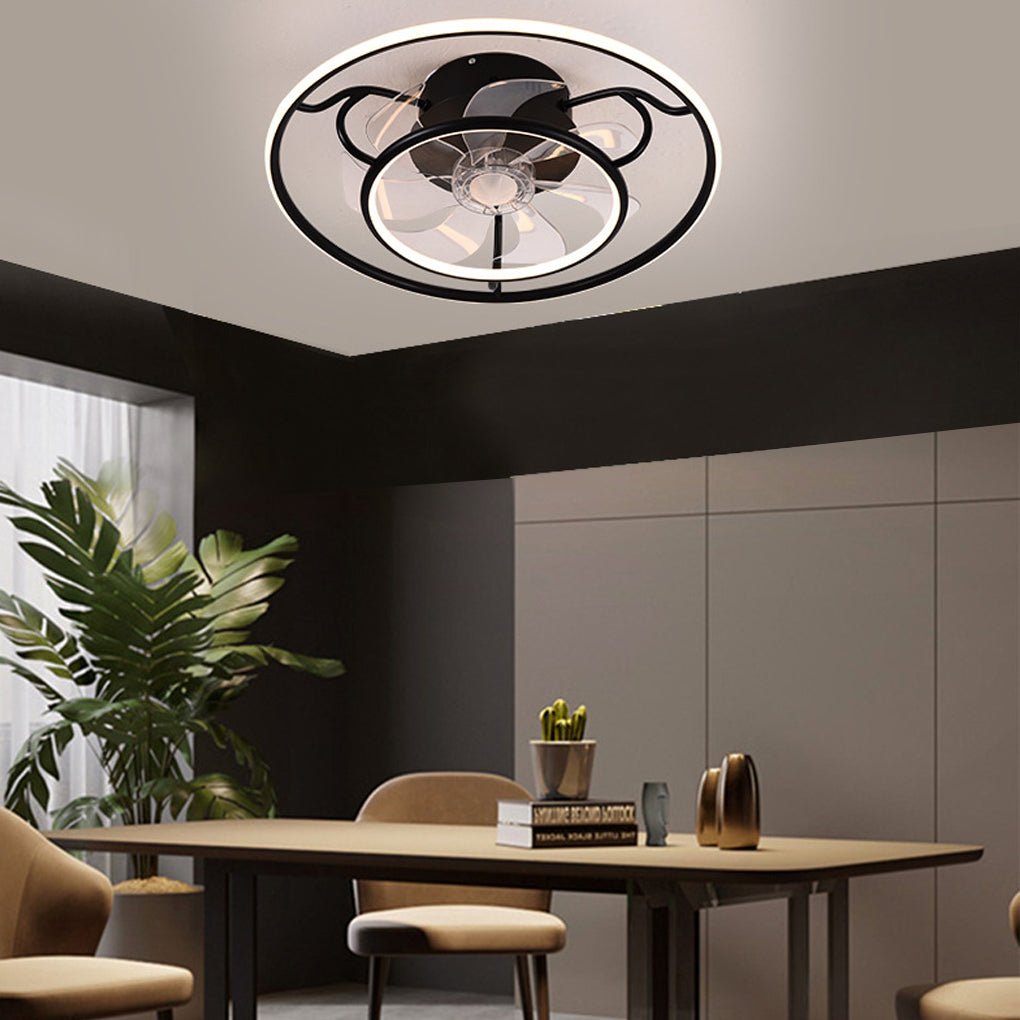 Modern Nordic Adjustable Ceiling Fan Light in White for Living Room & Bedroom