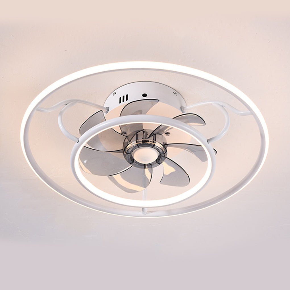 Modern Nordic Adjustable Ceiling Fan Light in White for Living Room & Bedroom