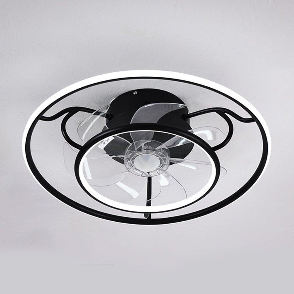 Modern Nordic Adjustable Ceiling Fan Light in White for Living Room & Bedroom