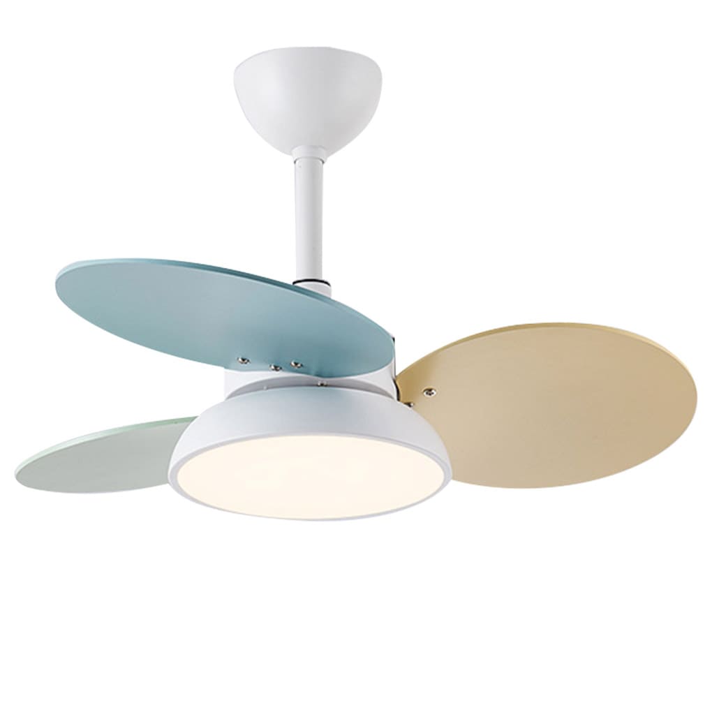 Colorful Nordic Cartoon Kids Ceiling Fan with Lights for Playrooms
