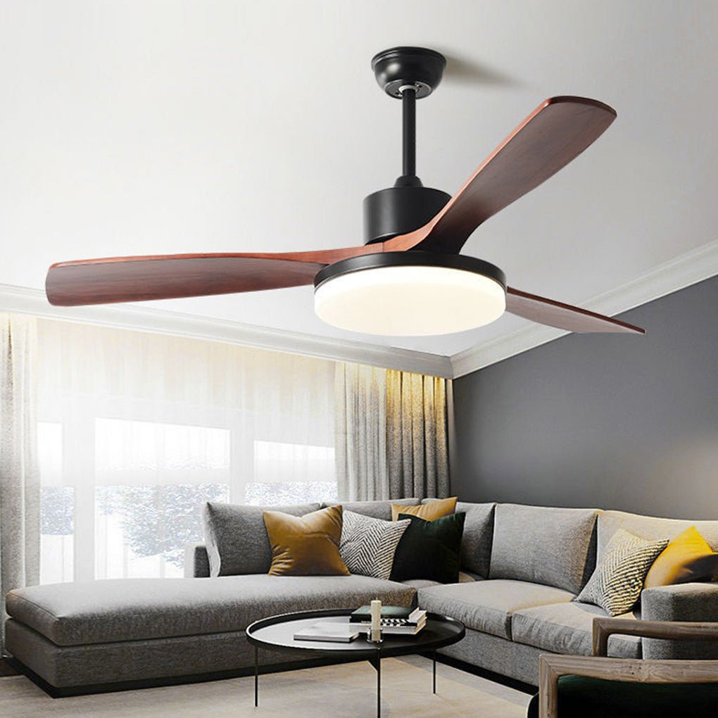Dimmable Nordic Style White LED Ceiling Fan Light with Remote Control for Living Room