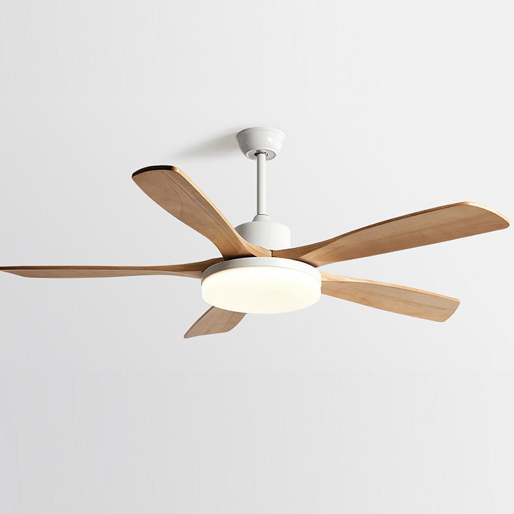 Dimmable Nordic Style White LED Ceiling Fan Light with Remote Control for Living Room