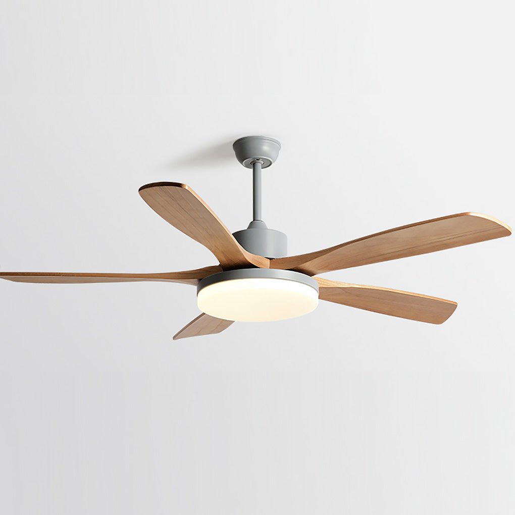 Dimmable Nordic Style White LED Ceiling Fan Light with Remote Control for Living Room