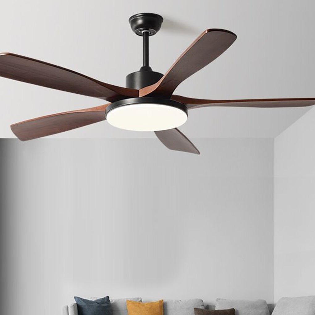 Dimmable Nordic Style White LED Ceiling Fan Light with Remote Control for Living Room