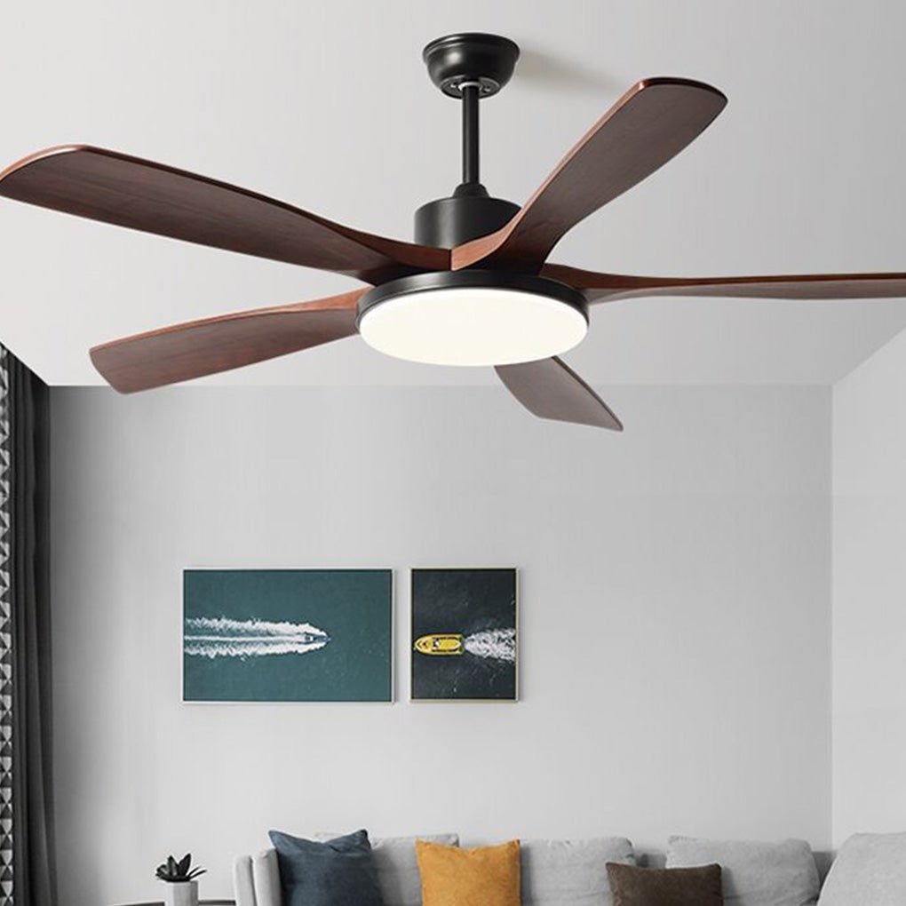 Dimmable Nordic Style White LED Ceiling Fan Light with Remote Control for Living Room