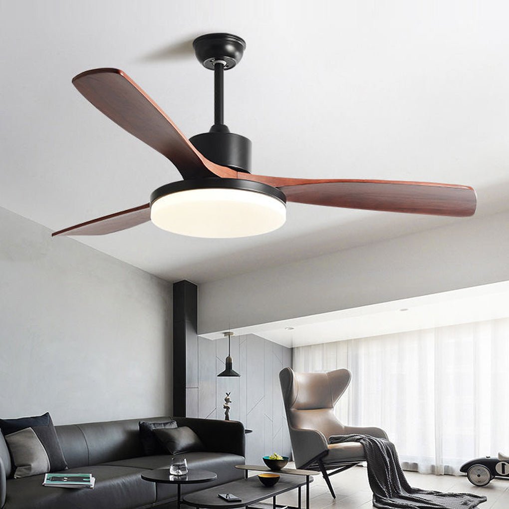 Dimmable Nordic Style White LED Ceiling Fan Light with Remote Control for Living Room